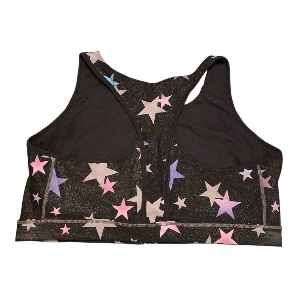 Torrid Zip Front Longline Low-Impact Sports Bra Size 3 Grey Shine Star Core Yoga - Picture 12 of 15